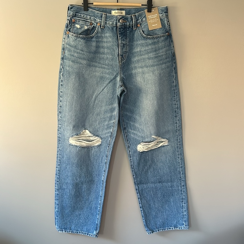 NWT Madewell Low-Slung Straight Leg‎ Jeans Sz 31 Blue - Picture 2 of 13